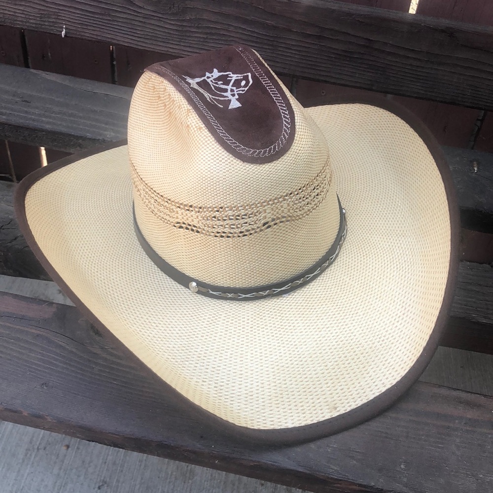 Rodeo horse design top leather suede Cowboy hat